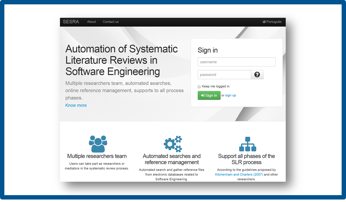 SESRA - Software Engineering Systematic Reviews Automation